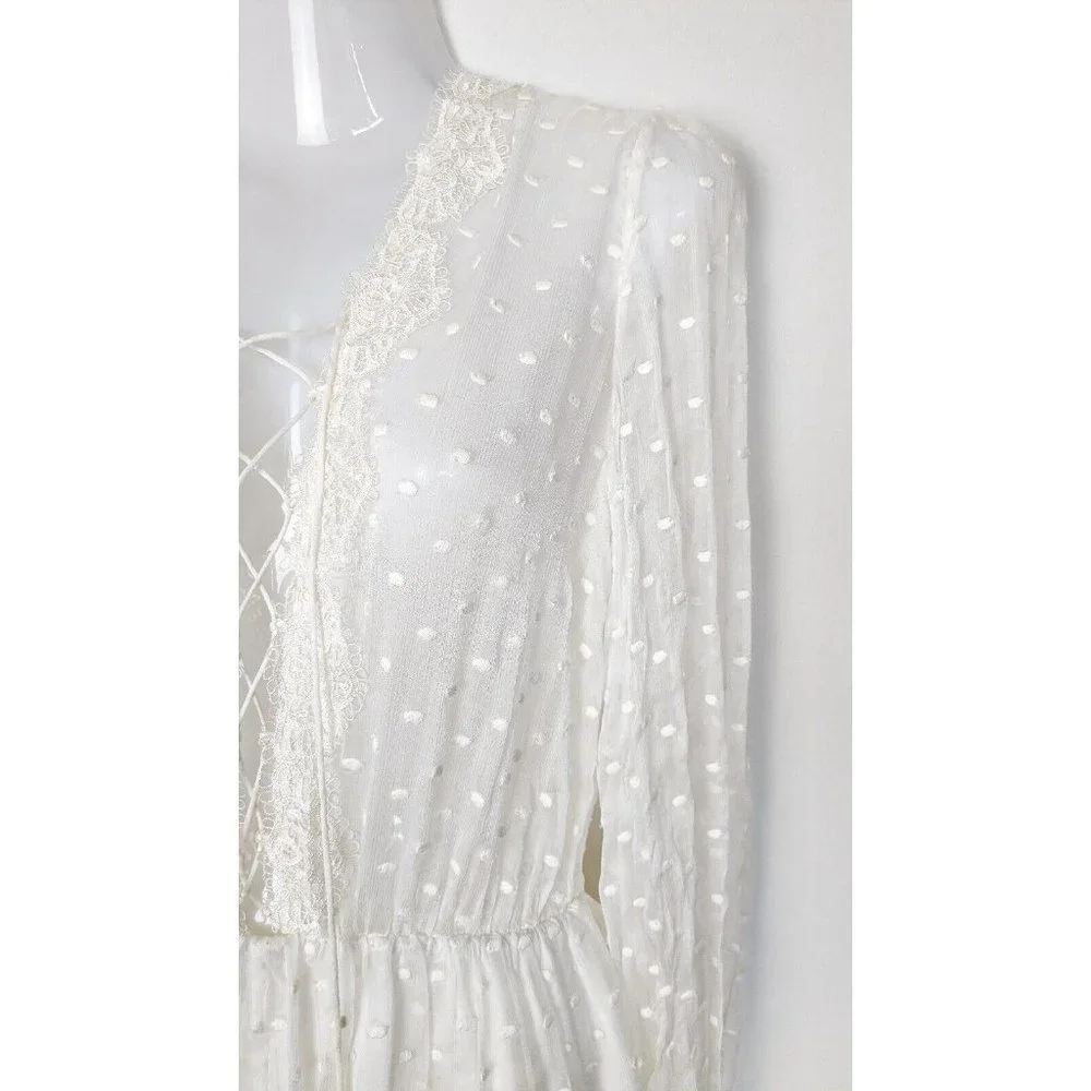 Zimmermann Oleander Lattice Playsuit Silk Size 1 / 10 - Picture 6 of 16